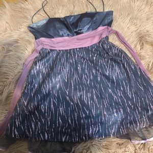 Cocktail dress gray and light pink